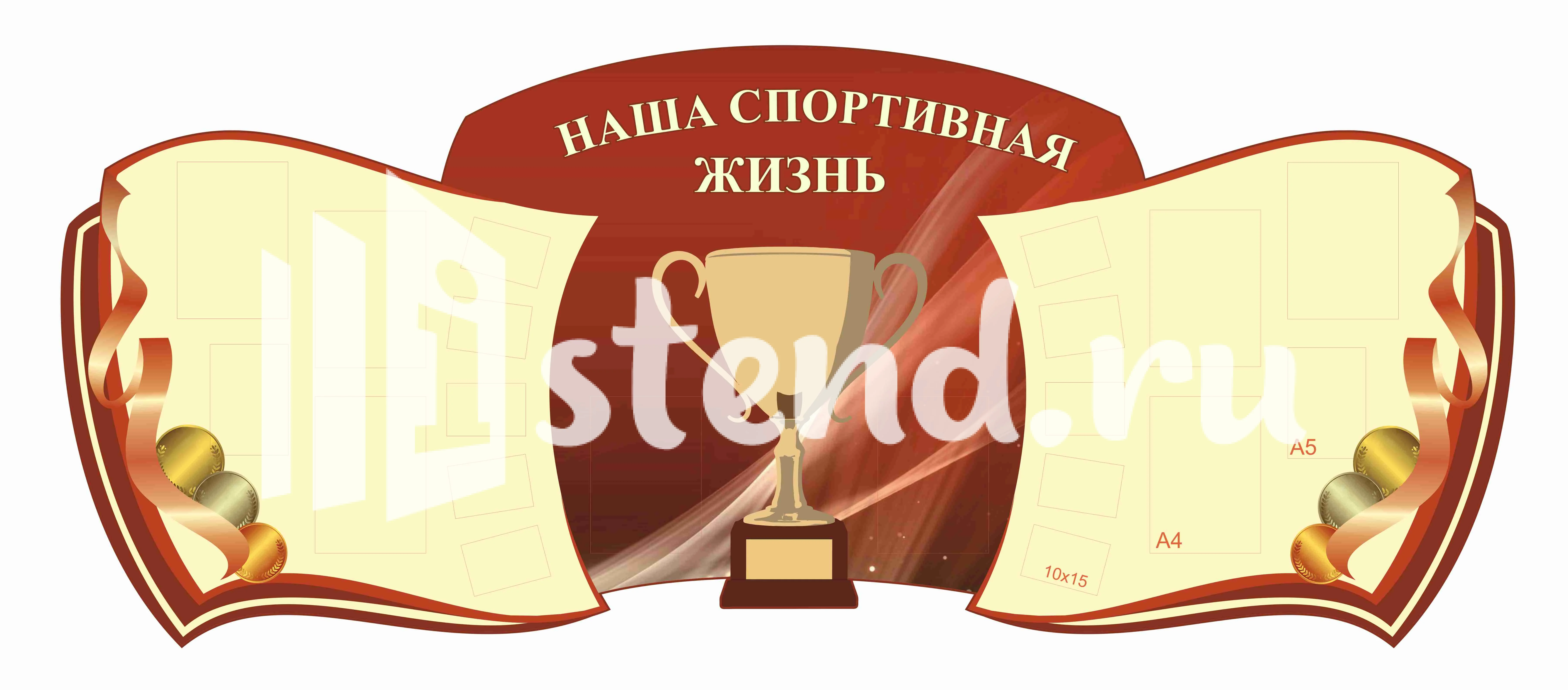 Стенды для кабинета Спортзала 2760х1140мм 6шт-А4 2шт-А5 10шт-10х15 (2)